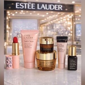 Estée Lauder travel size products 
See pictures for fl oz all included